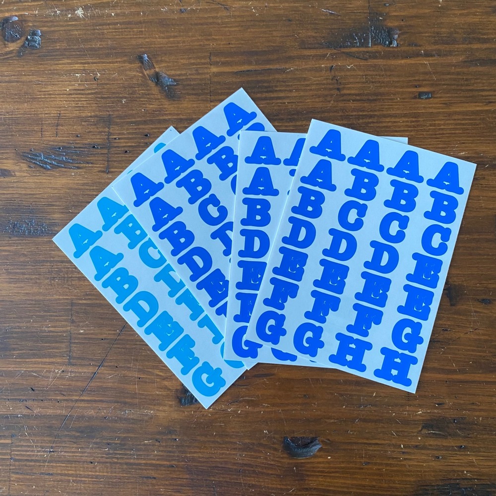 Creative Memories Blue Alphabet Sticker Sheets 4 Set Uppercase Letters Scrapbook